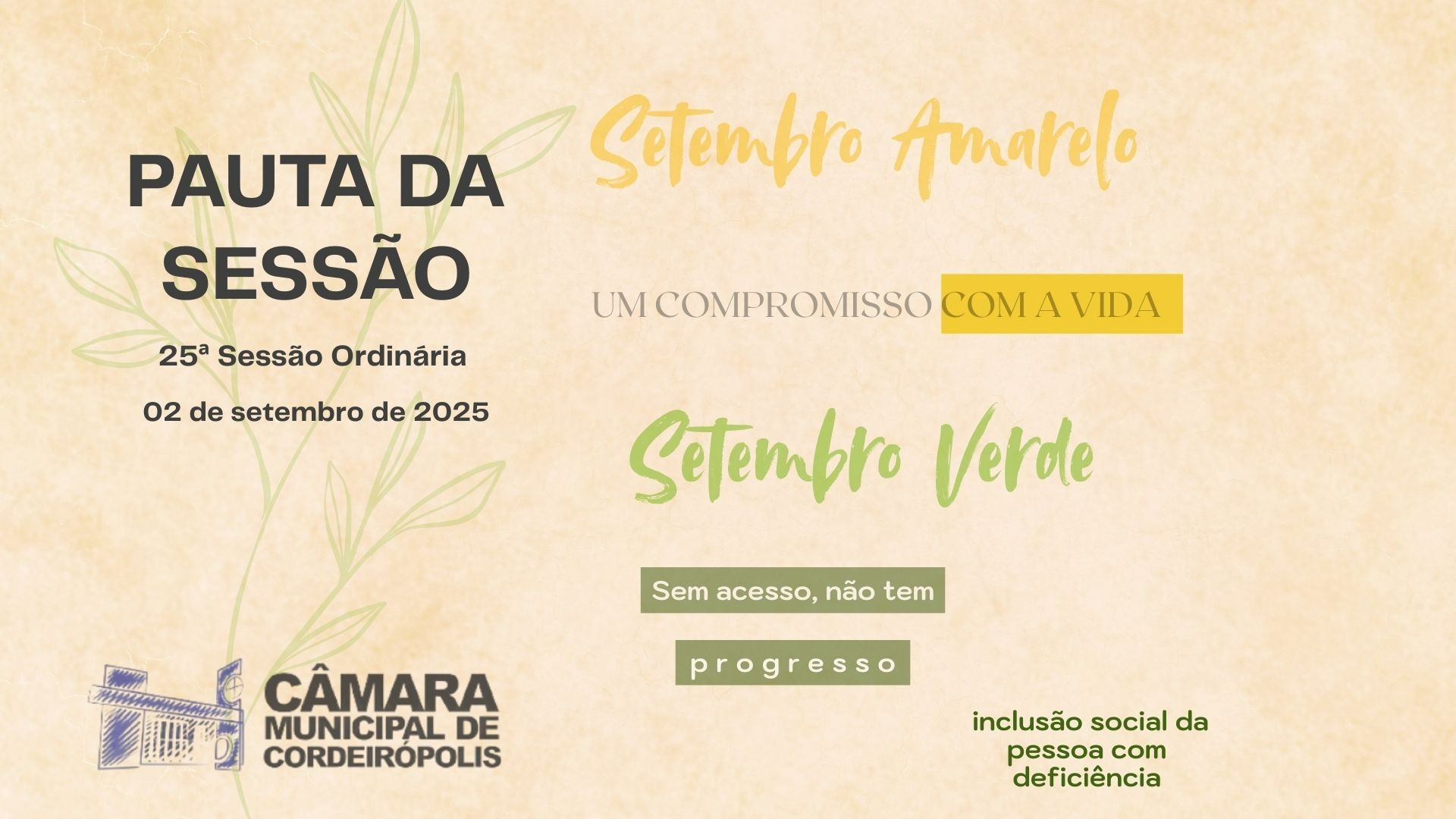 Imagem da notícia: Pauta da 25ª Sessão Ordinária de 2025