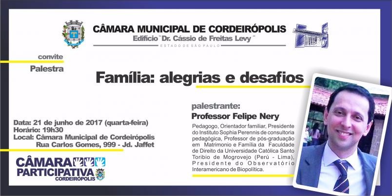 Imagem da notícia: Câmara traz palestra direcionada às famílias